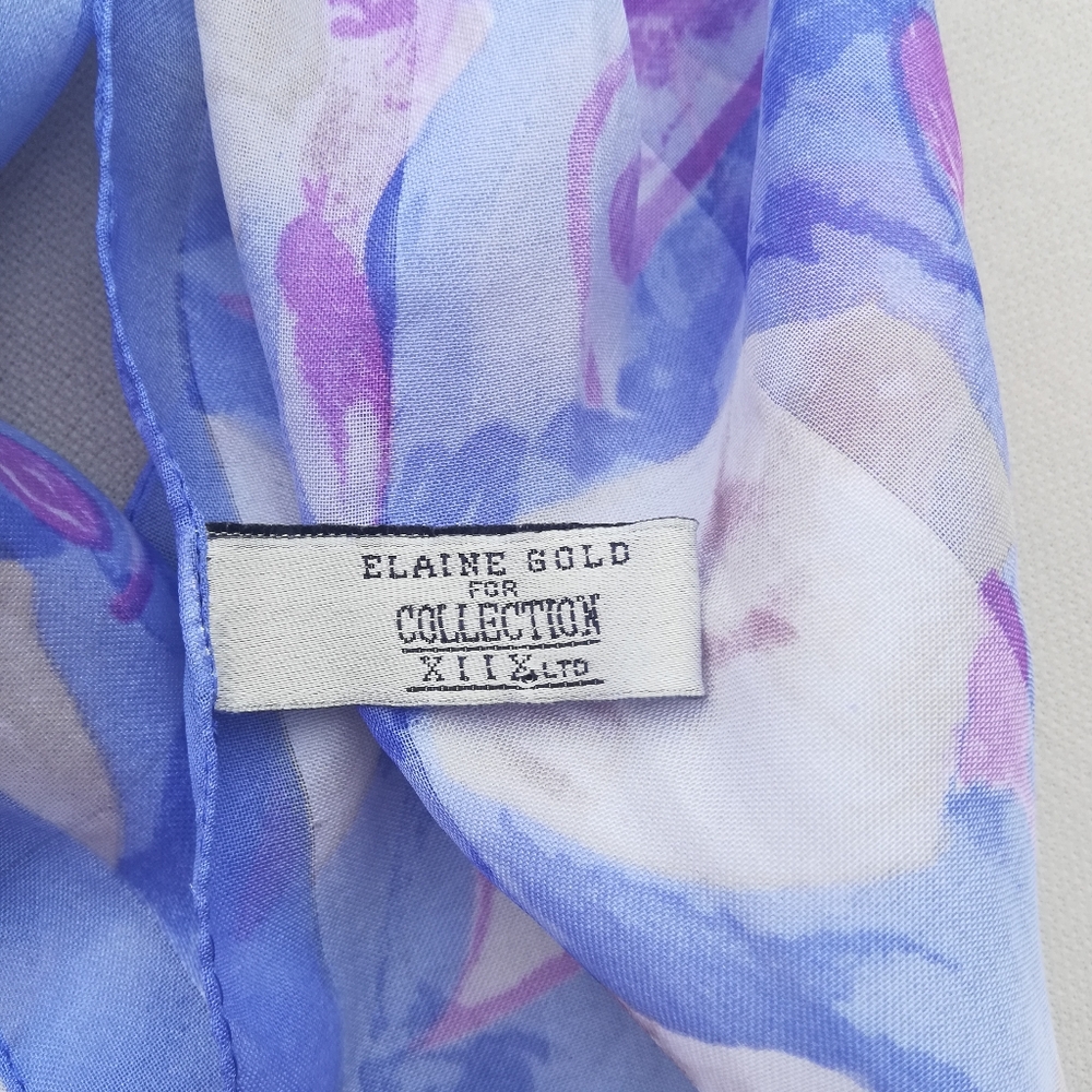 Vintage Sheer Blue Scarf - Picture 3 of 7